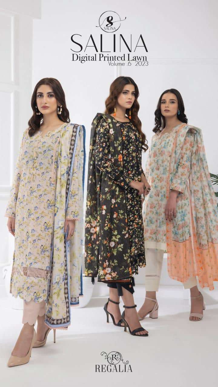 SALINA Printed Lawn Vol 6- 2023 by Regalia Textiles